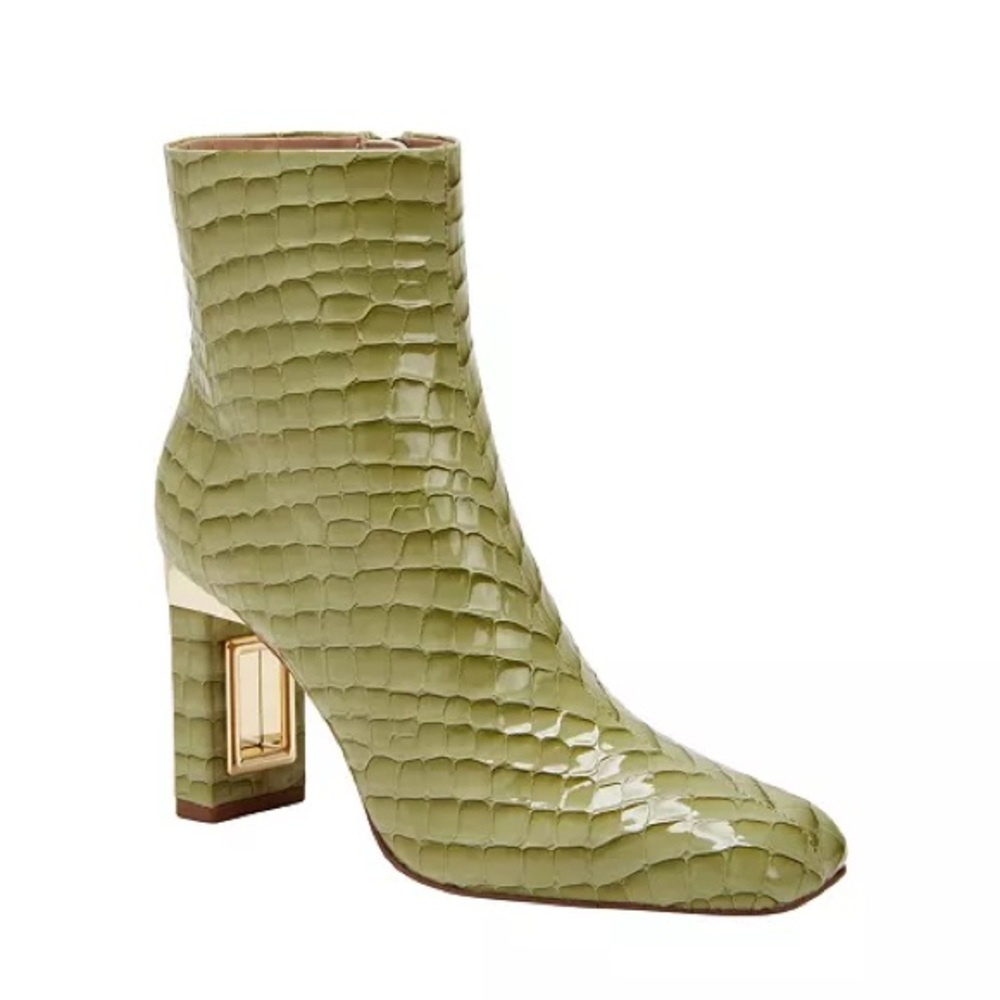Katy Perry
Women's The Hollow Block Heel Booties in Green Croc Skin